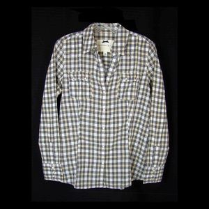 Banana Republic Western Pearl Snap Plaid Shirt M